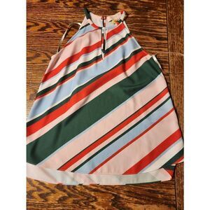 Ted Baker Zerin Tutti Frutti Halter Neck Striped Top sz 0 (XS)